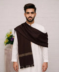Men's Winter Wool Pashmina Shawl 2.5 Yards - Brown