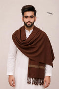 Men's Winter Wool Pashmina Shawl 2.5 Yards - Maroon