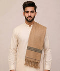 Men's Winter Wool Pashmina Shawl 2.5 Yards - Beige