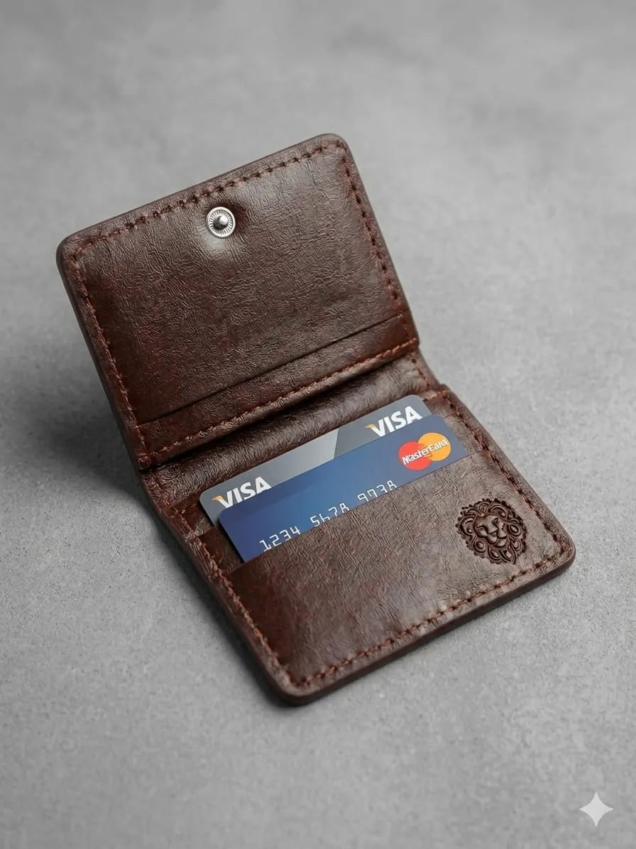 Premium Vintage Leather Card Holder Wallet – Compact & Stylish