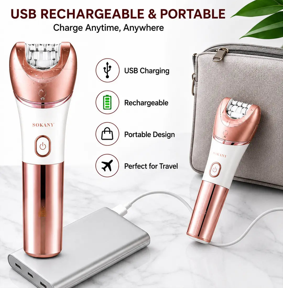 SOKANY SK-17004 6-in-1 Electric Hair Remover & Personal Care Kit – USB Rechargeable