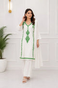 3 Pcs Women's Stitched Arabic Lawn Embroidered Suit Azadi Special