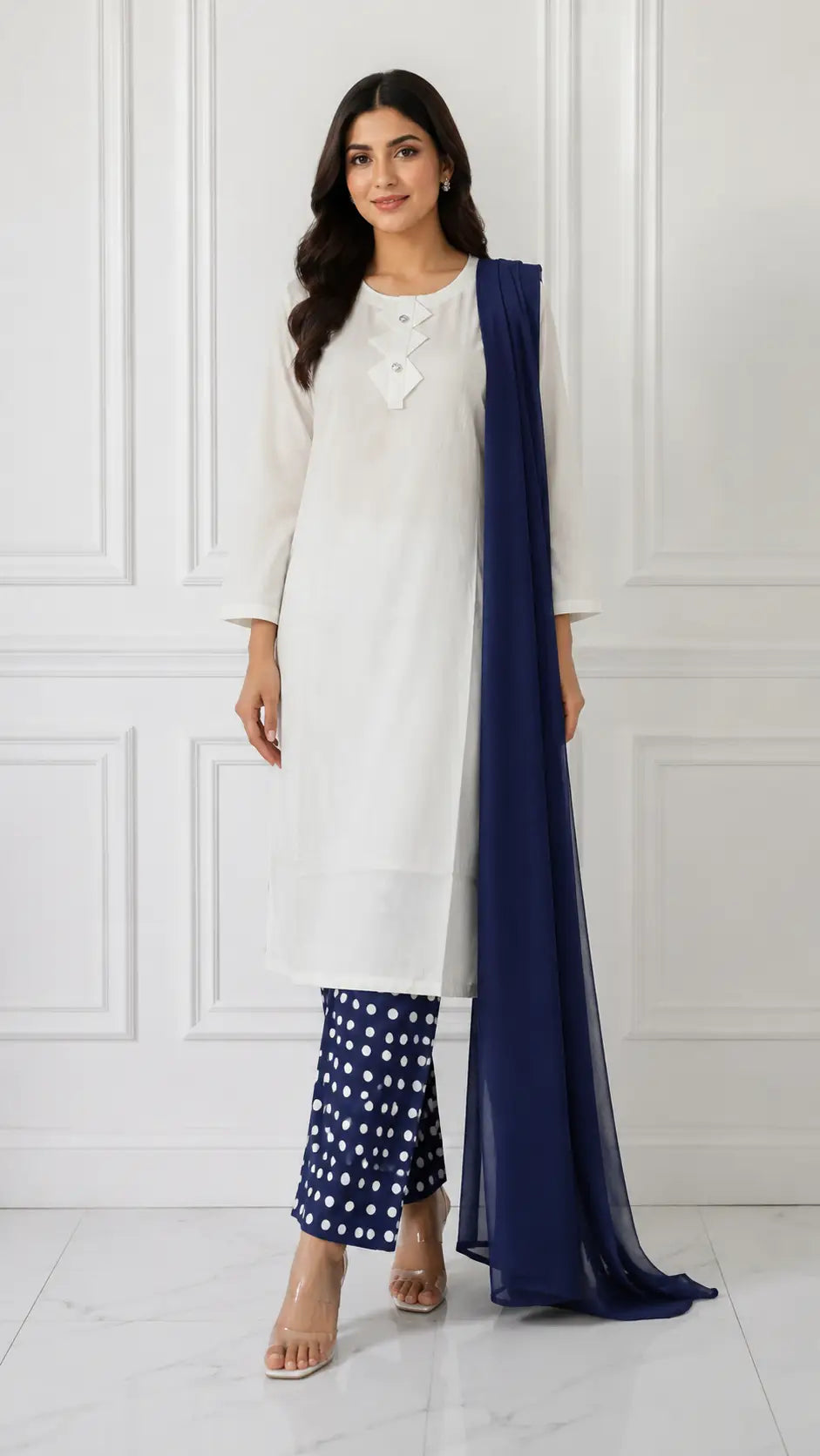 3 Pcs Women's Stitched Cotton Lawn Printed Suit