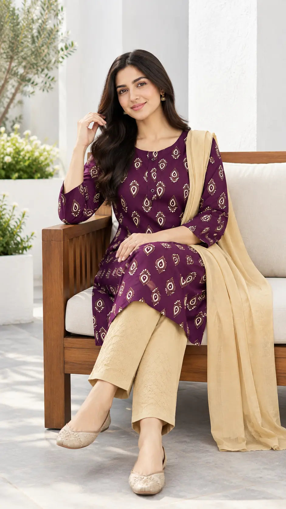 3 Pcs Women's Stitched Linen Printed Suit