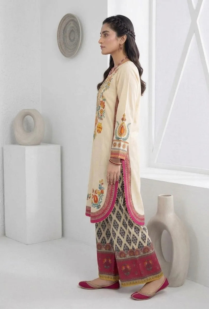 Multicolor Printed Arabic Lawn 2Pcs Set