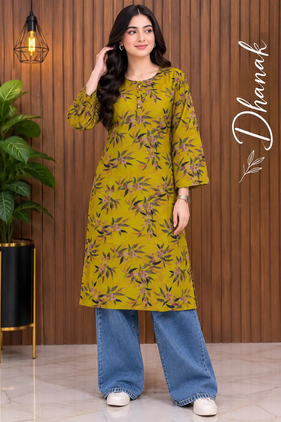 1 Pc Women's Stitched Dhanak Printed Shirt