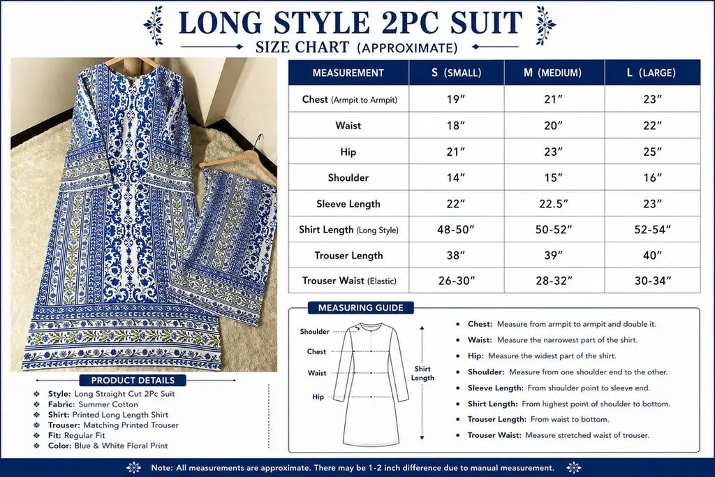 2 Pcs Women's Stitched Arabic Lawn Printed Shirt And Trouser