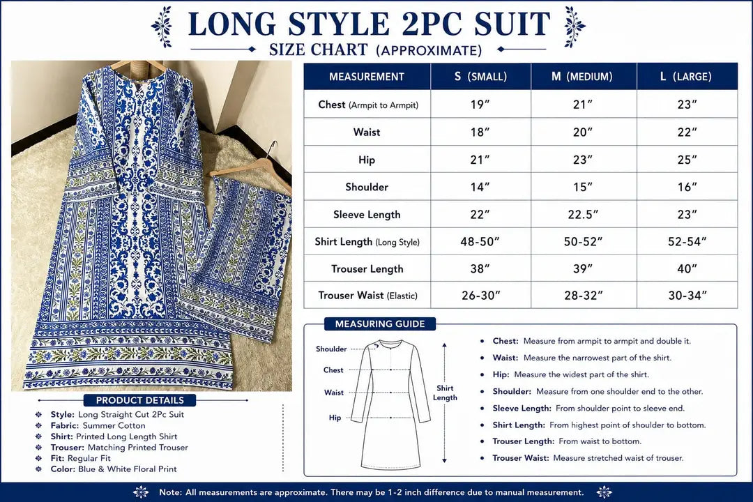 2 Pcs Women's Stitched Arabic Lawn Printed Shirt And Trouser