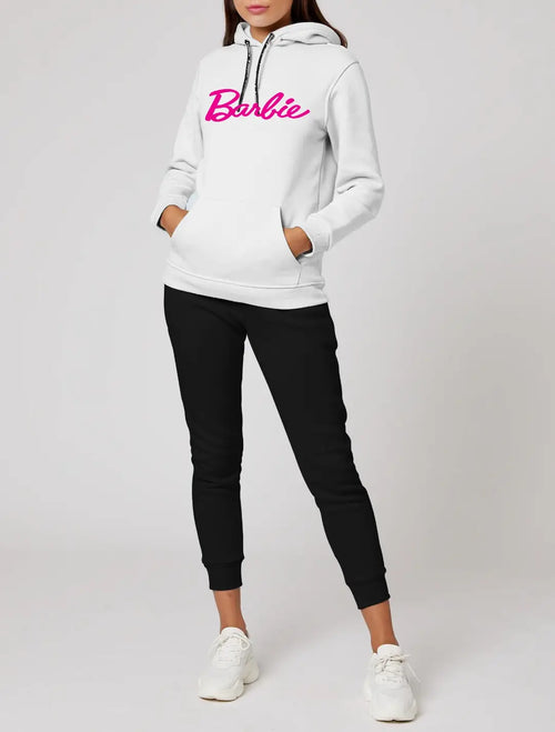 2 Pcs Women's Stitched Fleece Printed Hoodie Tracksuit