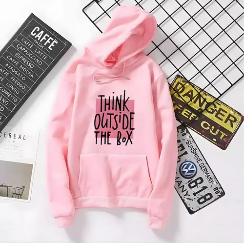 1 Pc Women's Stitched Fleece Printed Pullover Hoodie