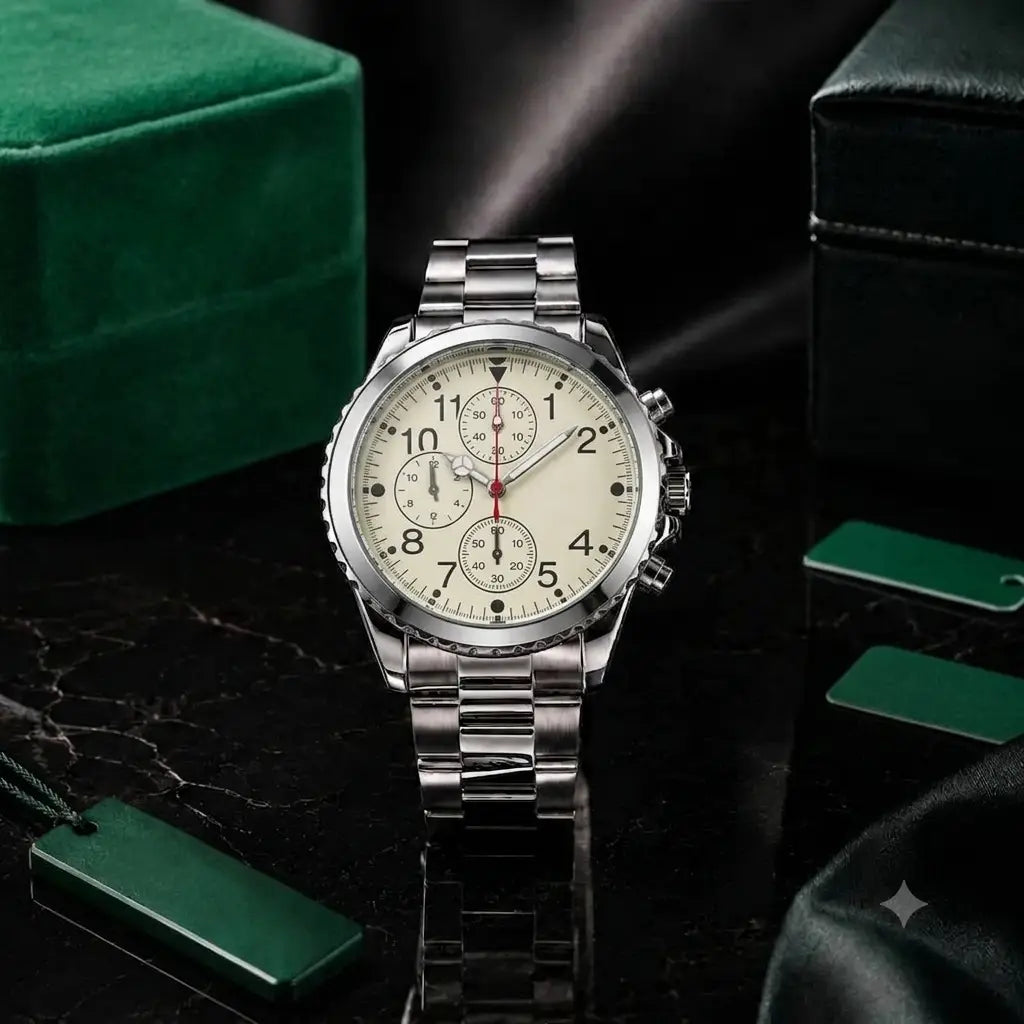 Silver luxury watch