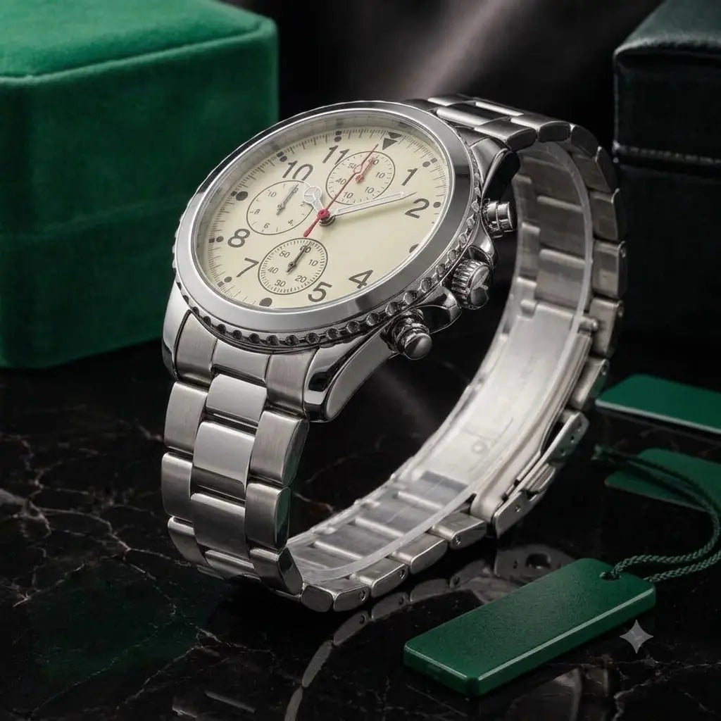 Silver luxury watch