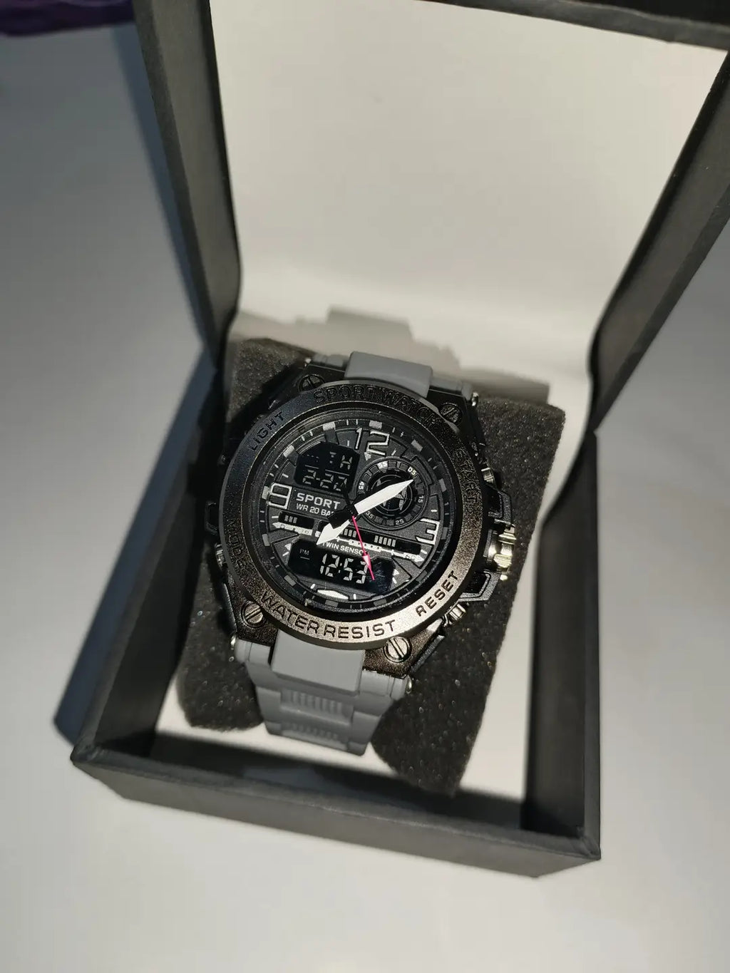 Men's Sports Digital Analog Watch | Military Style Chronograph | Black Dial | Large Display | Water Resistant Wrist Watch