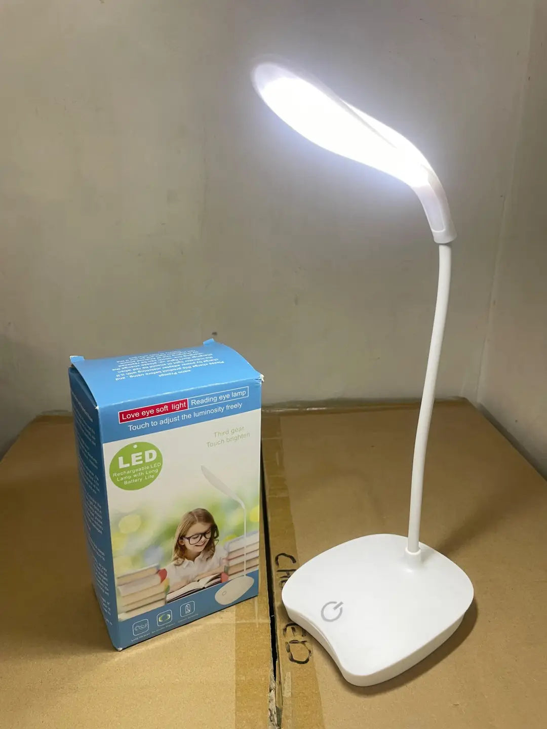 LED Desk Lamp for Study & Bedroom USB Rechargeable Eye Caring Light 360° Flexible Arm 3 Modes Night Table Lamp & Student Reading Light