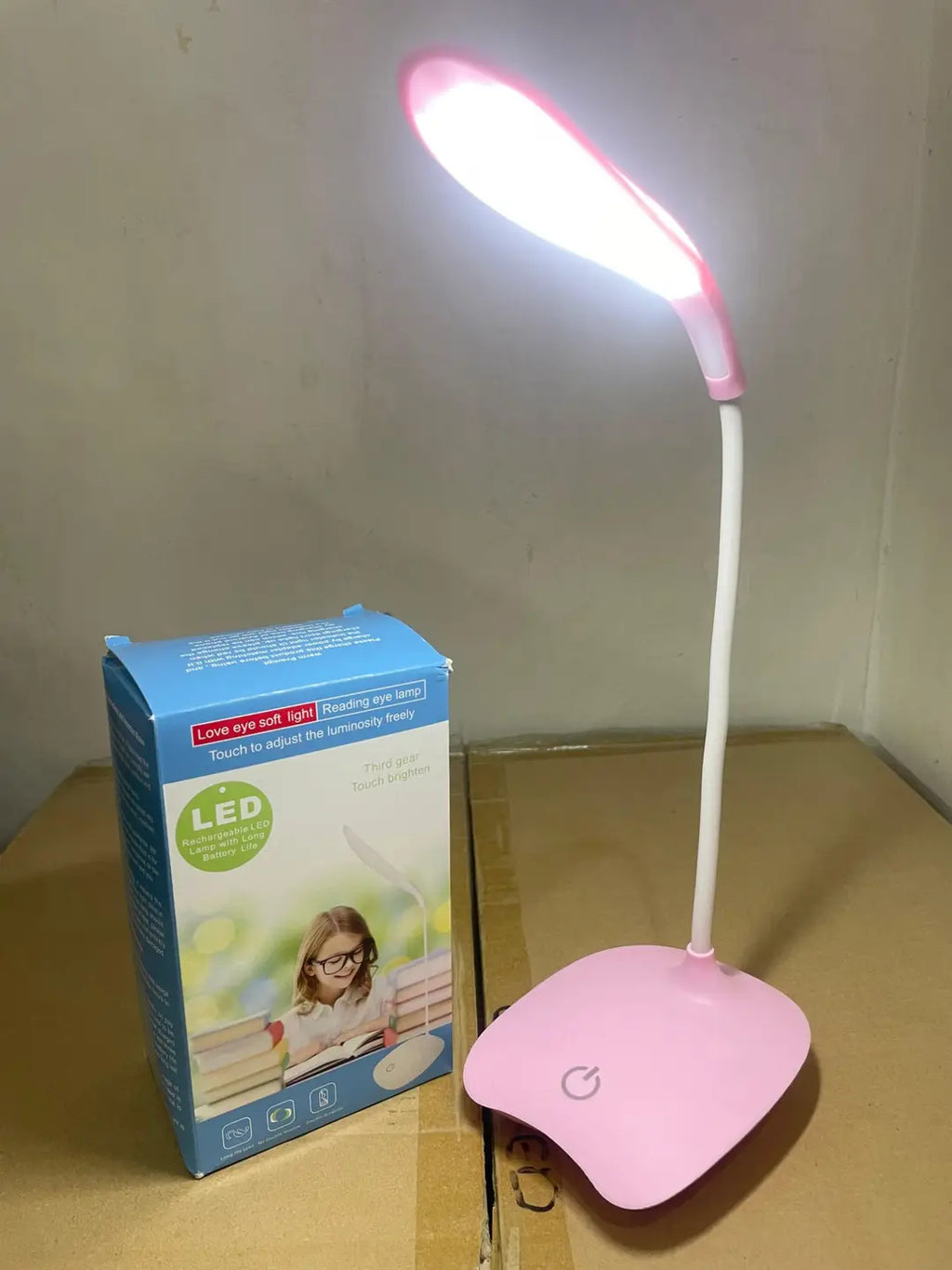 LED Desk Lamp for Study & Bedroom USB Rechargeable Eye Caring Light 360° Flexible Arm 3 Modes Night Table Lamp & Student Reading Light