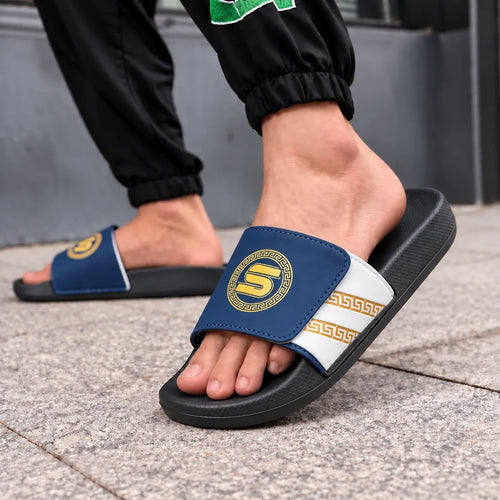 Men’s Stylish Gray & White Casual Slides – Comfortable Everyday Shoes