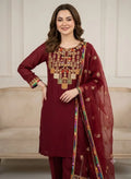 3 Pcs Women's Unstitched Embroidered Suit