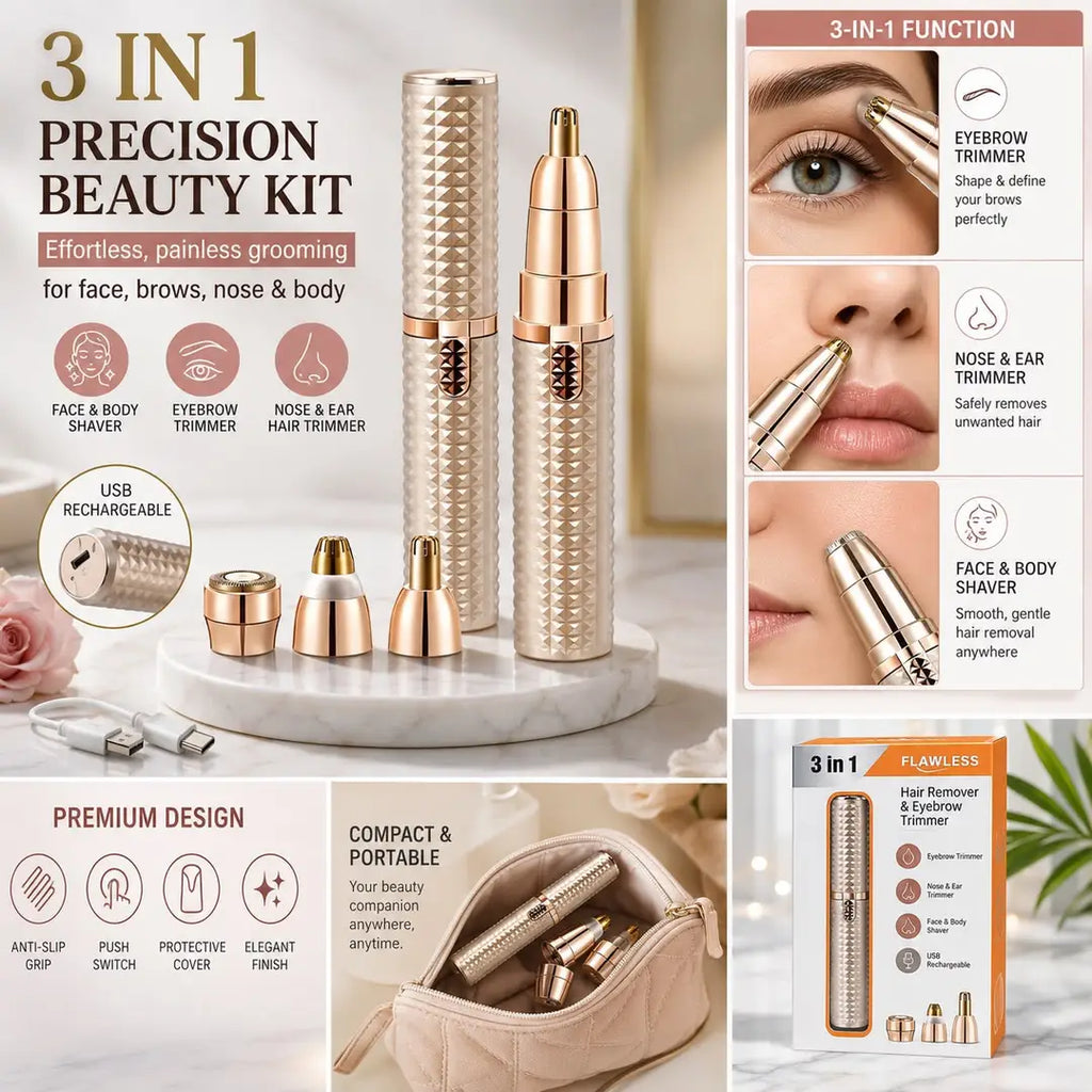 3-in-1 Golden Precision Rechargeable Hair Remover