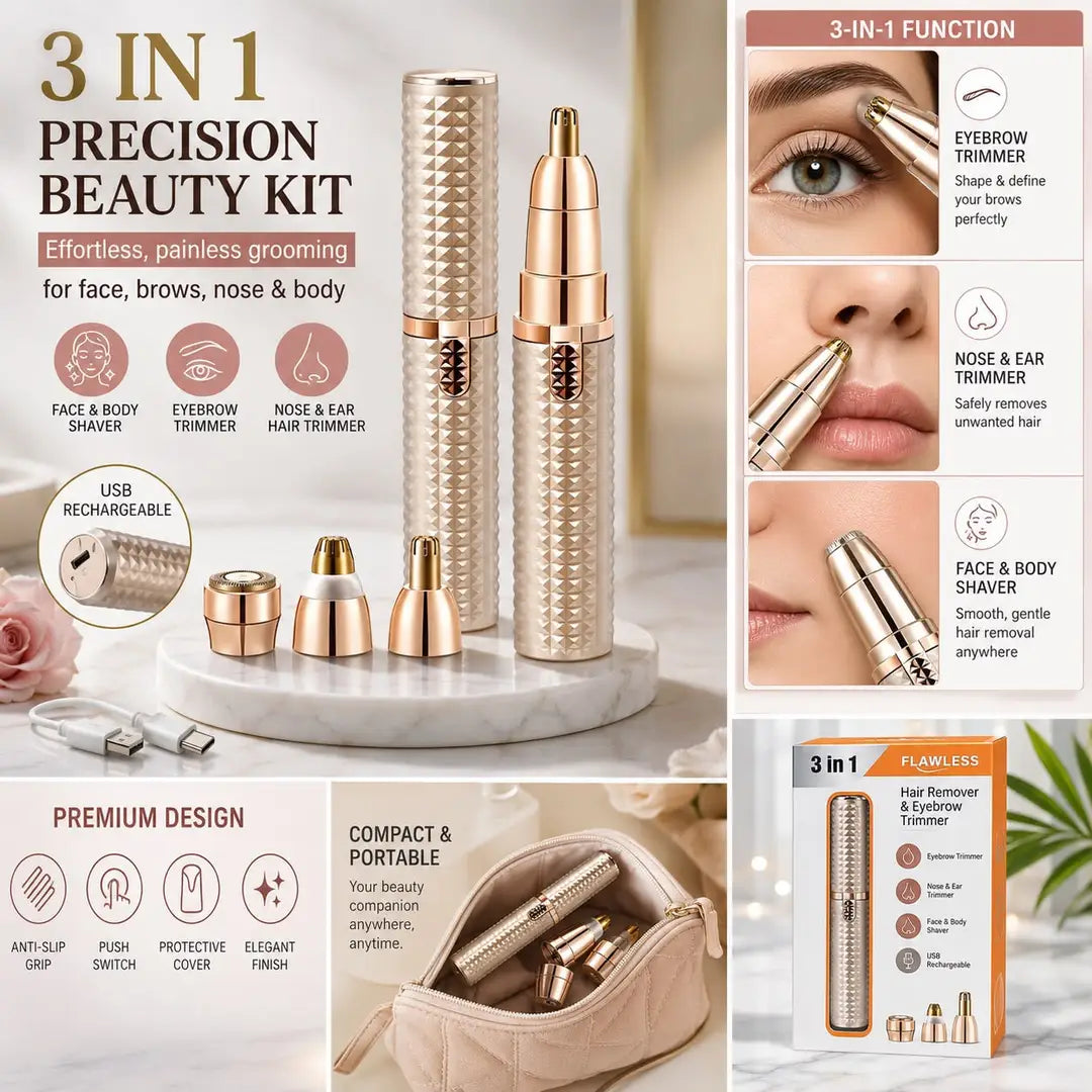 3-in-1 Golden Precision Rechargeable Hair Remover