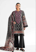 3-Piece Printed Linen Suit Black Pink Gold
