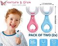 U-Shaped Silicone Kids Toothbrush for Deep Cleaning 2-12 Years (Pack Of Two)