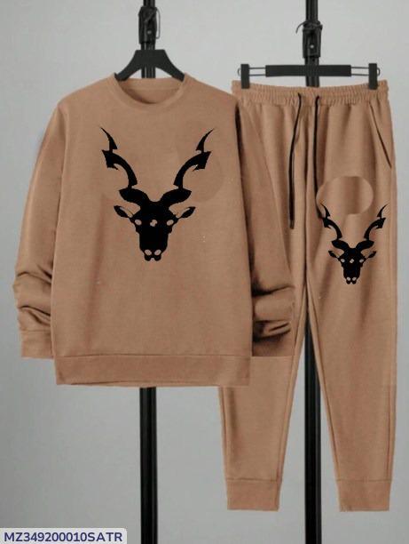 Men's Dri Fit Brown Track Suit 2Pcs Markhor Print
