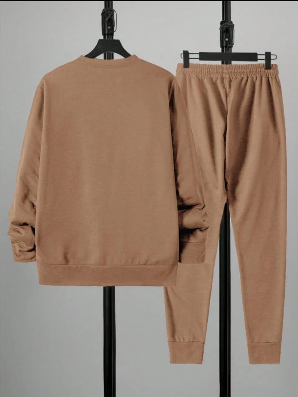 Men's Dri Fit Brown Track Suit 2Pcs Markhor Print