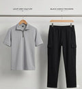 2 Pcs Men's Dri Fit Plain Ziper Track Suit - Grey