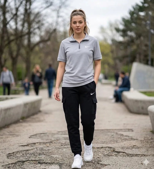 Grey Cotton Track Suit for Women