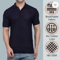 Men's Black Slim Fit Cotton Polo Shirt 180GSM