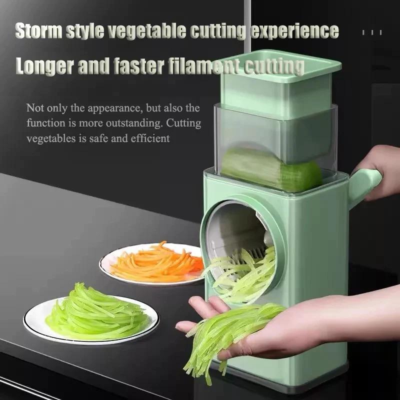 Mint Green Vegetable Slicer with Interchangeable Blades