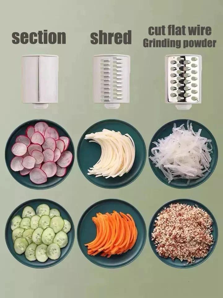 Mint Green Vegetable Slicer with Interchangeable Blades