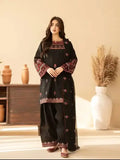 3 Pcs Women's Stitched Cotton Embroidered Suit