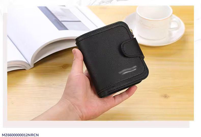Men's Black Leather Wallet with Zipper Closure