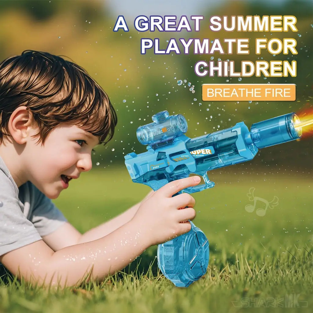 Bestie toys Electric Water Gun with LED Light, Rechargeable Battery,Water Blaster Squirt Guns for Kids Adults Range Up to 32 ft,Outdoor Summer Water Toys (Mix Color Black and Blue)