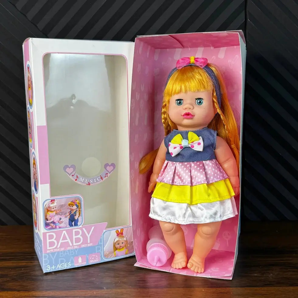 Baby Doll Happy Every Day with Feeding Bottle & Music  Baby Feeding Musical Dol