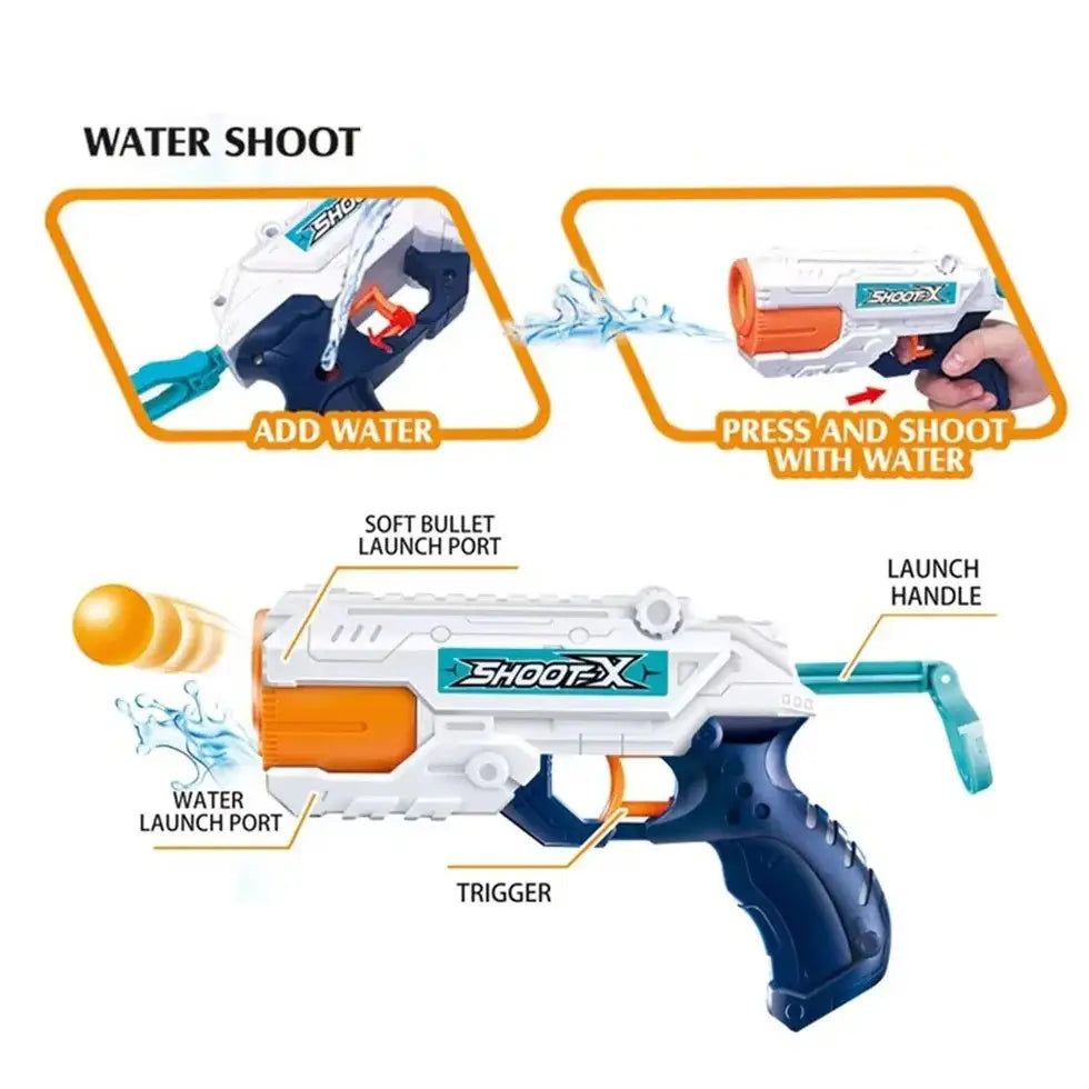 Magic 2-in-1 Water & Shooting Toy Gun