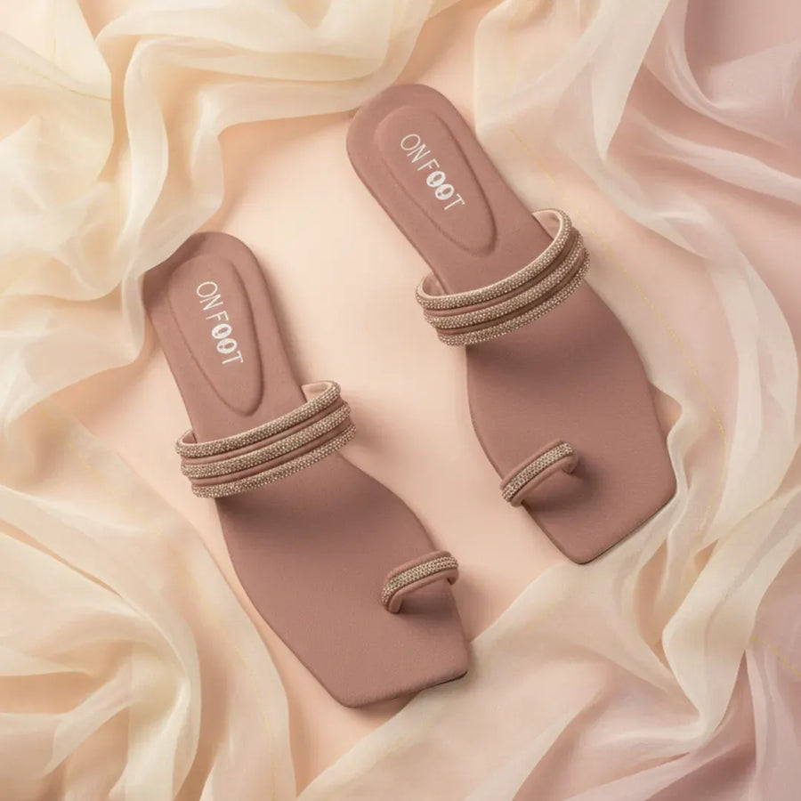Women's Pink Rexine Strap Sandals Size 36-40