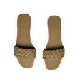 Women's Rexine Braided Slides Casual Flat Shoes