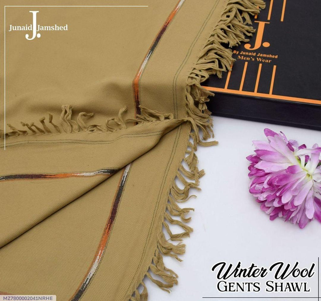 Winter Wool Gents Shawl Brown Fringed Pakistan