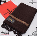 Premium Velvet Shawl Brown Gold Embroidered Winter Formal Wear