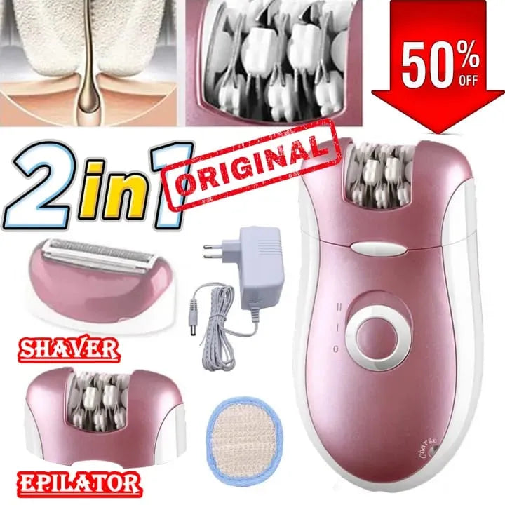 Maroon 2-in-1 Hair Removal Shaver for Women