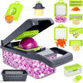 Vegetable Chopper with 10 Blades ABS Plastic Green Black