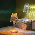 Rechargeable Crystal Table Lamp Golden White 25cm