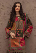 Brown Printed Lawn 3Pcs Set Shirt Trouser Dupatta