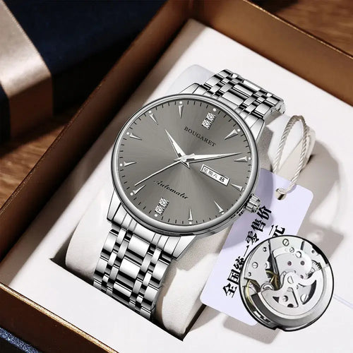 Men's Waterproof Luminous Calendar Watch with Stainless Steel Band