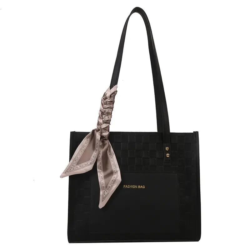 Silk Scarf Decorative Elegant Commuter Bag for Women 2022 Autumn and Winter New Style This Year's Popular Foreign Style Shoulder Tote Bag