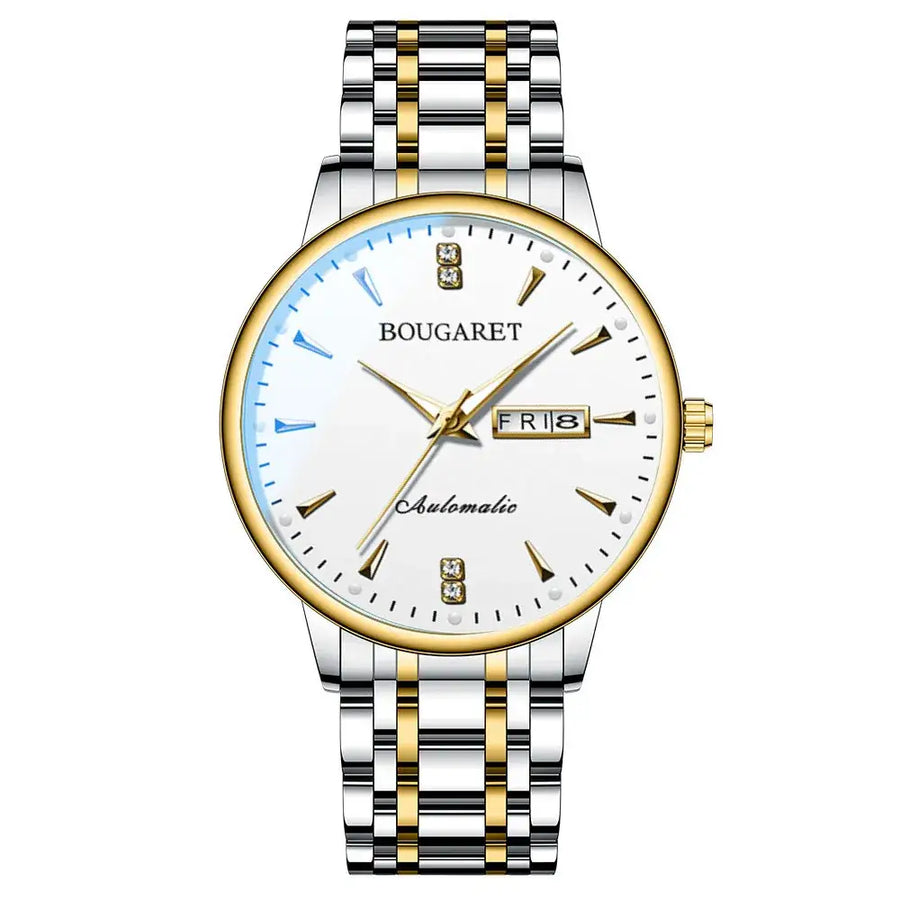 Men's Waterproof Luminous Calendar Watch with Stainless Steel Band